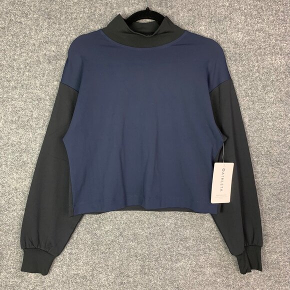 NWT Athleta Women’s XS Venice Colorblock Mock Neck Long Sleeve Sweatshirt Athlei - Picture 2 of 14